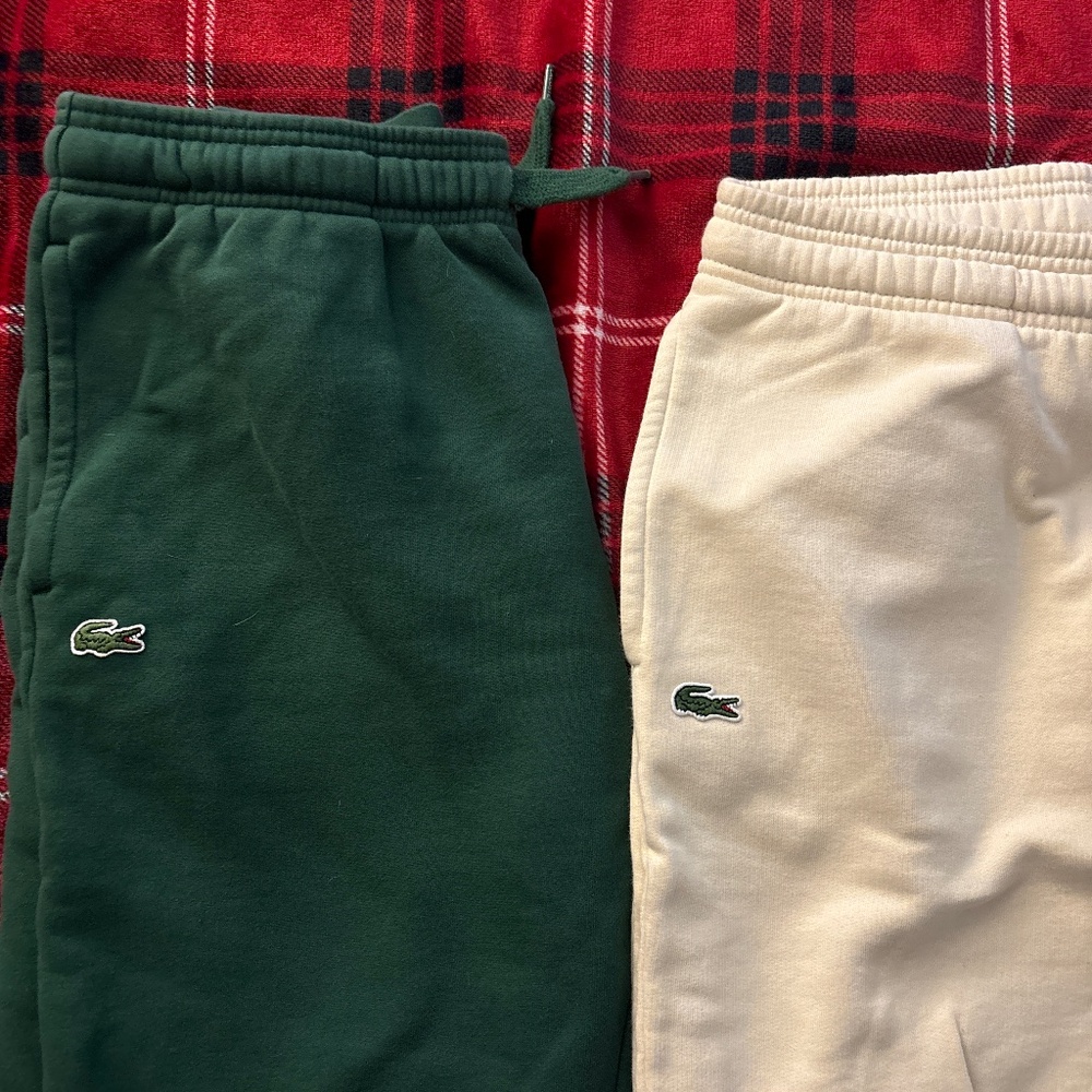 Lacoste Sweat pants Green Size Large